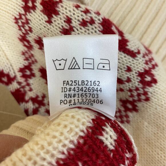 Maximus Rex Kids Fair Isle Sweater Hat Set Cream Red Reindeer Nordic Holiday NWT - Picture 7 of 7